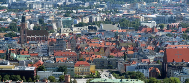 Blick vom Skytower auf die Breslauer Innenstadt