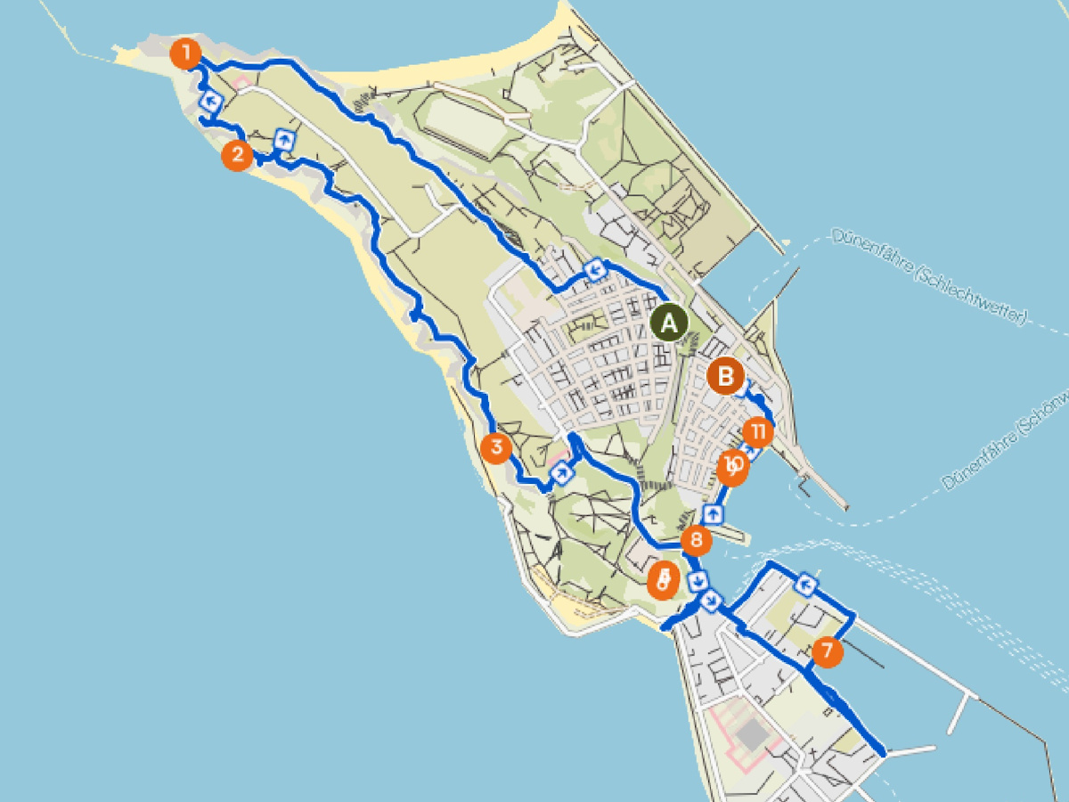 Komoot-Karte Helgoland an 