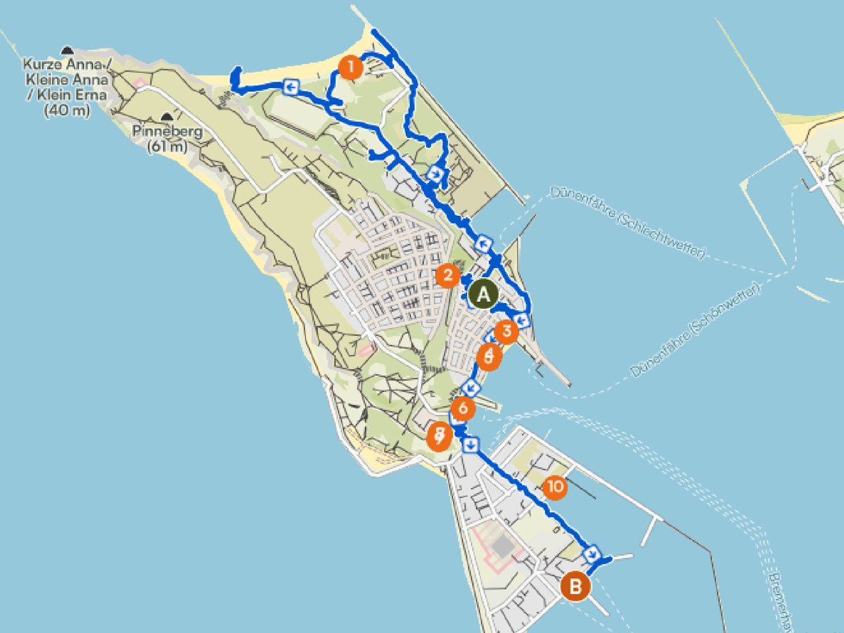 Komoot-Karte Helgoland an 