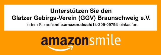 Unterstützen Sie den Glatzer Gebirgs-Verein (GGV) Braunschweig e.V. indem Sie auf smile.amazon.de/ch/14-209-09794 einkaufen.